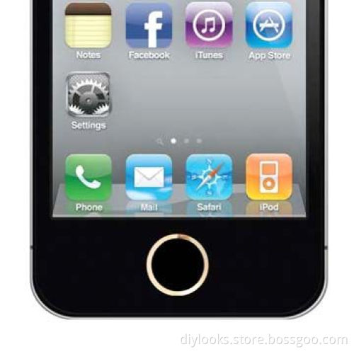 Replacement Golden Ring Aluminum Home Button for iPhone 4 (Black)